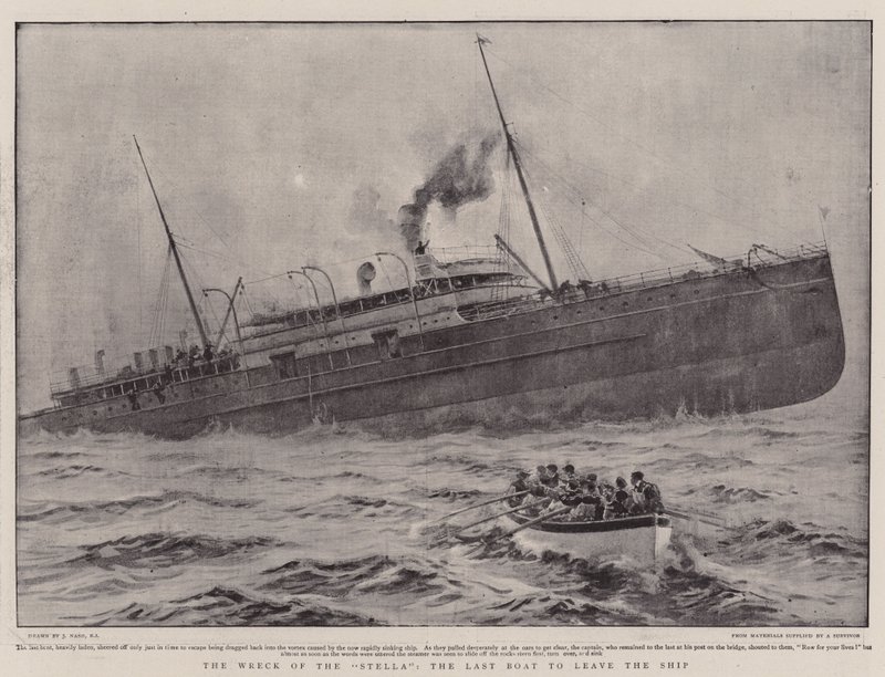 O naufrágio da Stella, o último barco a sair do navio de Joseph Nash