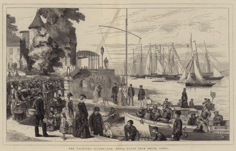 A temporada de iates, a Royal Yacht Club House, Cowes de Joseph Nash