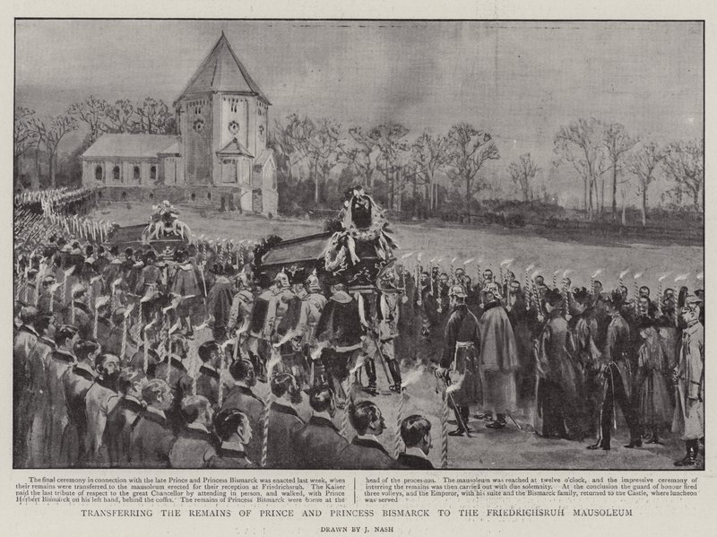 Transferência dos restos do príncipe e da princesa Bismarck para o mausoléu de Friedrichsruh de Joseph Nash