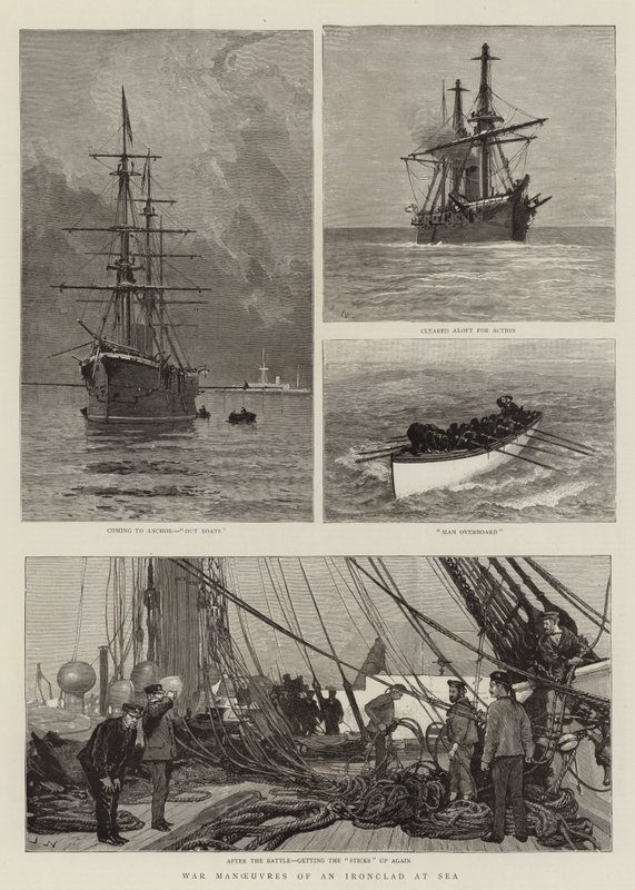 Manobras de guerra de um Ironclad no mar de Joseph Nash