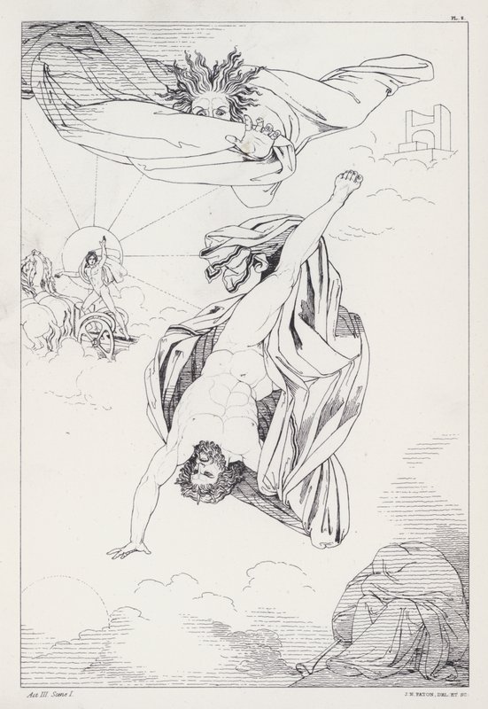 Shelleys Prometheus Unbound, Ato III, Cena 1 de Joseph Noel after Paton