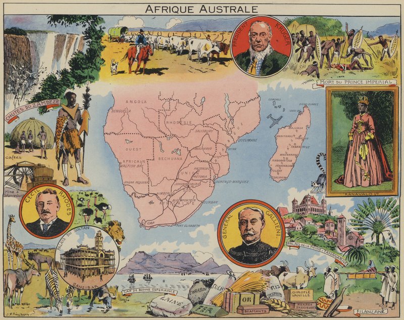 África Austral (litografia a cores) de Joseph Porphyre Pinchon