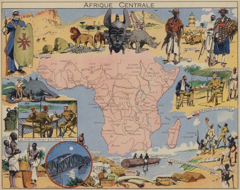 África Central (litografia a cores) de Joseph Porphyre Pinchon