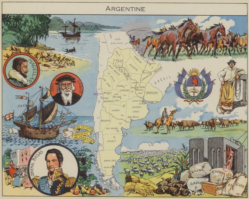 Argentina (litografia a cores) de Joseph Porphyre Pinchon