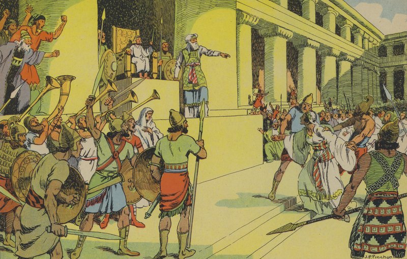 Athalie e Joás (litografia a cores) de Joseph Porphyre Pinchon