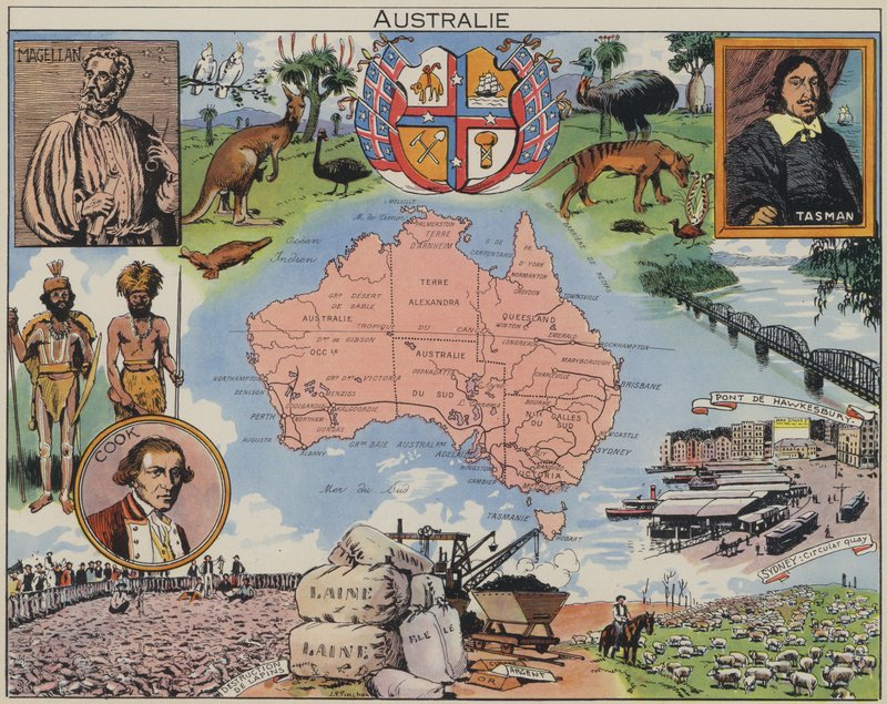 Austrália (litografia a cores) de Joseph Porphyre Pinchon