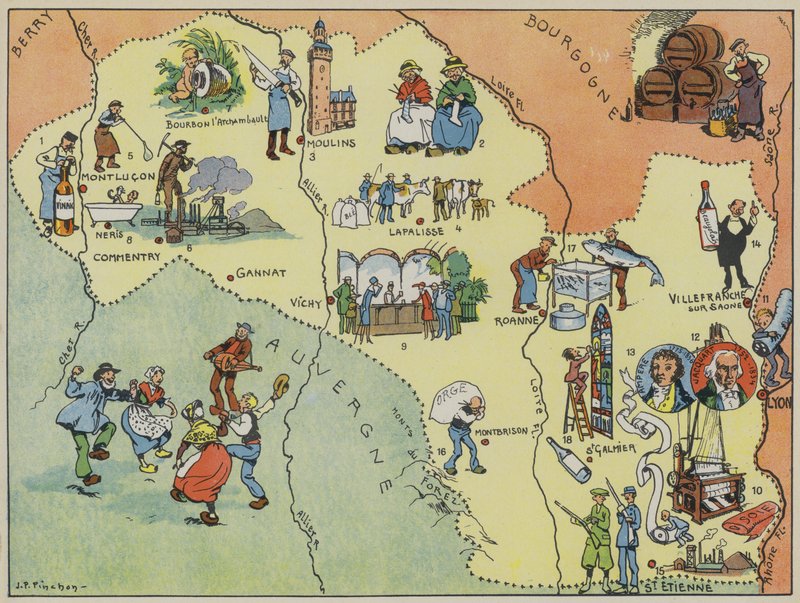 Bourbonnais-Lyonnais (litografia a cores) de Joseph Porphyre Pinchon