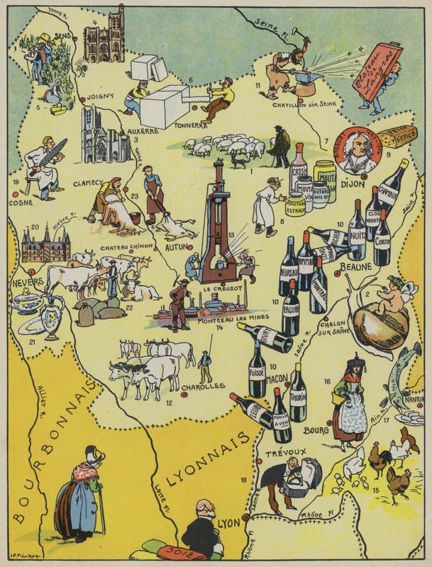Burgundy-Nivernais (litografia a cores) de Joseph Porphyre Pinchon