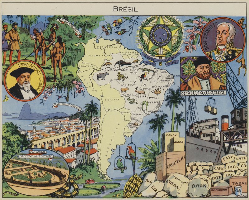 Bresil (litografia a cores) de Joseph Porphyre Pinchon