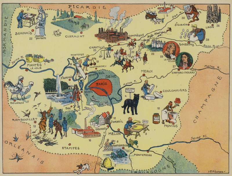 Ile-De-France (litografia a cores) de Joseph Porphyre Pinchon