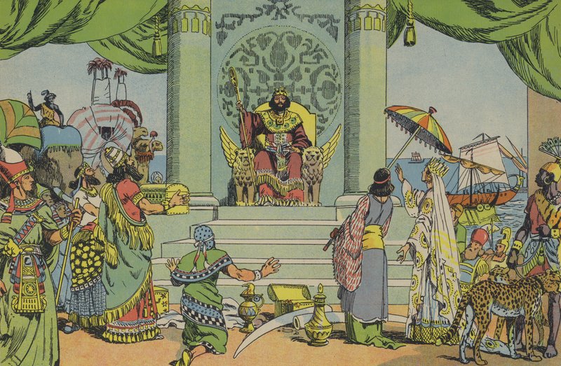 Salomão na sua glória (litografia a cores) de Joseph Porphyre Pinchon