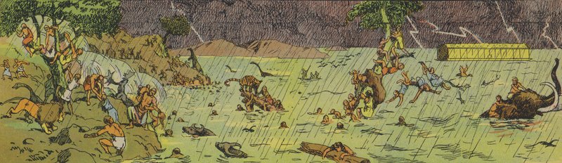O Dilúvio (litografia a cores) de Joseph Porphyre Pinchon