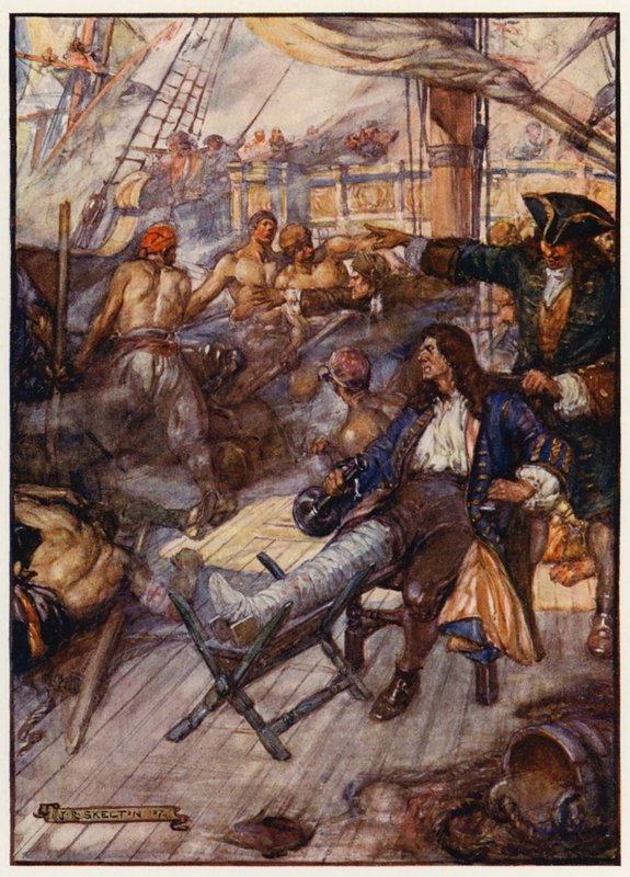 Almirante John Benbow ferido em combate com os franceses ao largo do Cabo de Santa Marta, nas Índias Ocidentais de Joseph Ratcliffe (after) Skelton
