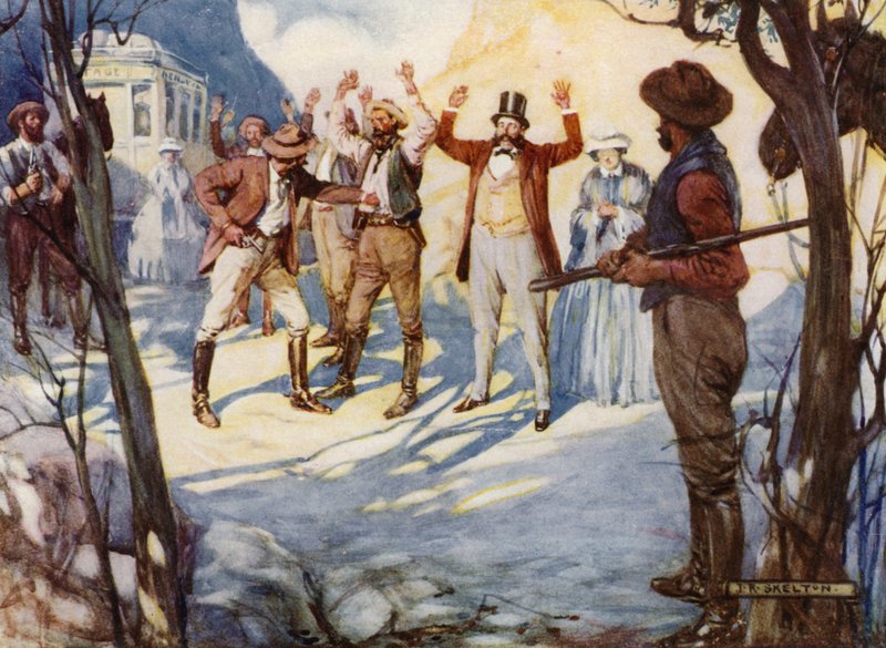 Bushrangers in Australia (cor litho) de Joseph Ratcliffe (after) Skelton