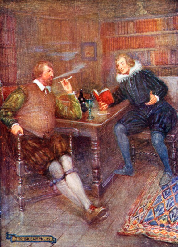 Ben Jonson (à esquerda) em conversa com William Drummond de Joseph Ratcliffe Skelton