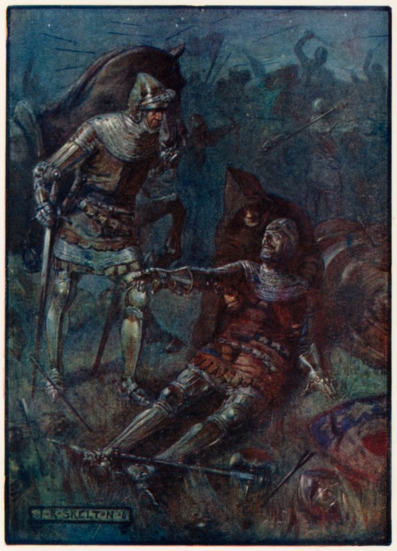 James, conde de Douglas, na luta em Otterburn de Joseph Ratcliffe Skelton