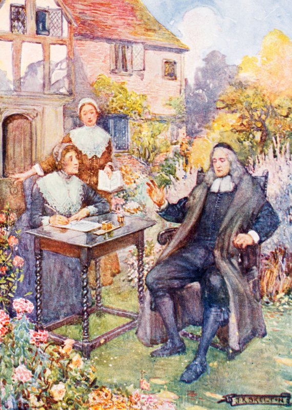 John Milton no seu jardim de Joseph Ratcliffe Skelton