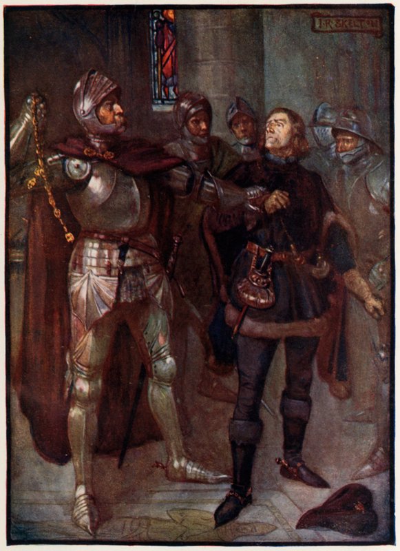 O Conde de Angus tirando uma corrente de ouro do pescoço de Robert Cochrane de Joseph Ratcliffe Skelton