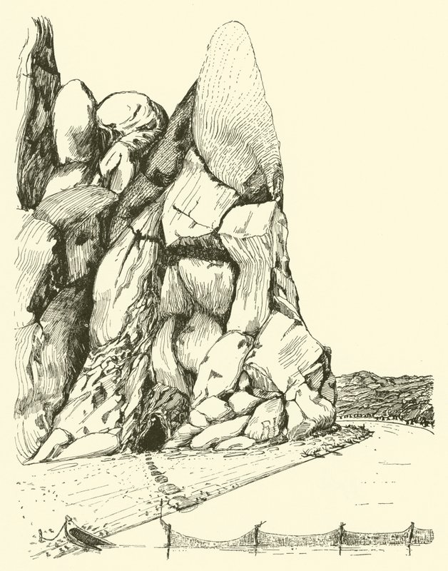 Caverna onde o Homem e a Mulher viveram primeiro (gravura) de Joseph Rudyard (after) Kipling