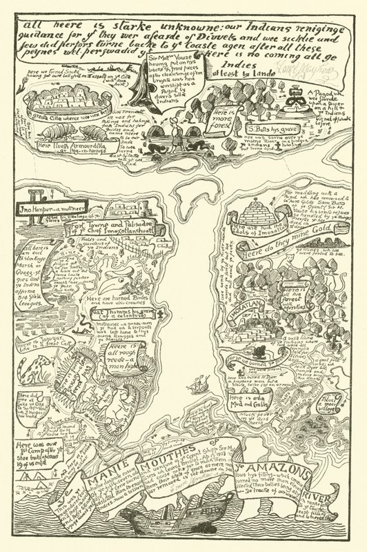 Mapa da Amazônia Turbida em Vermelho + Preto (gravura) de Joseph Rudyard (after) Kipling