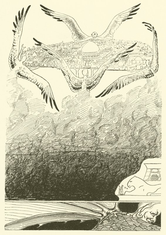 Os Djinns de Quatro Gaivotas (gravura) de Joseph Rudyard (after) Kipling