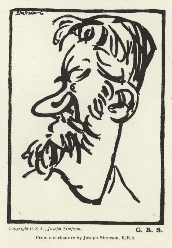 Caricatura de George Bernard Shaw de Joseph Simpson