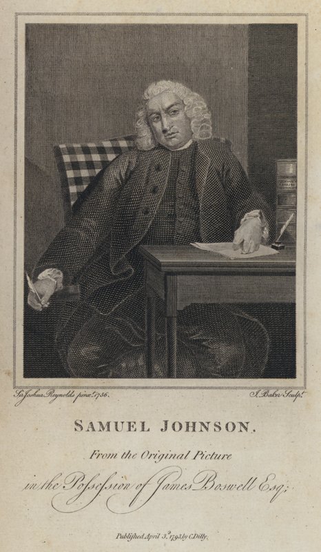Samuel Johnson, escritor e lexicógrafo inglês (gravura) de Joshua (after) Reynolds