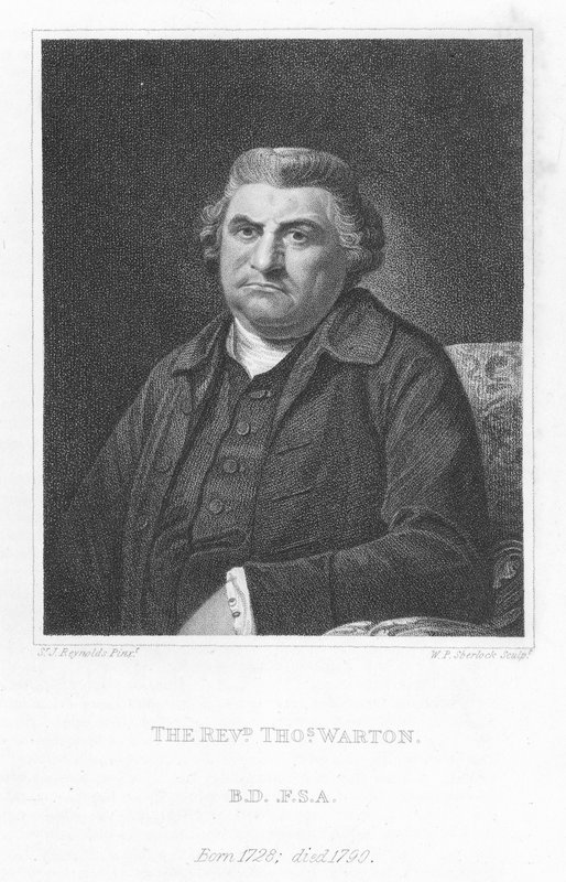 O Reverendo Thomas Warton, crítico e poeta historiador inglês (gravura) de Joshua (after) Reynolds
