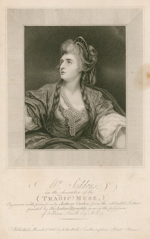 Sra. Sarah Siddons, atriz, no personagem da musa trágica de Joshua Reynolds