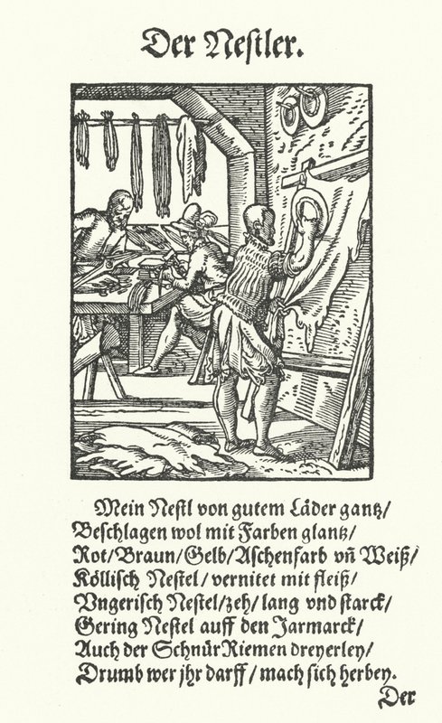 The Leather Strap Maker (gravura) de Jost (after) Amman