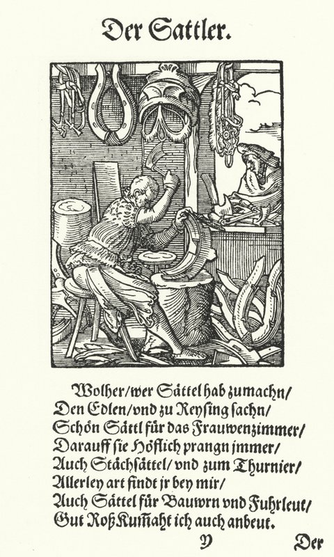 O Saddler (gravura) de Jost (after) Amman