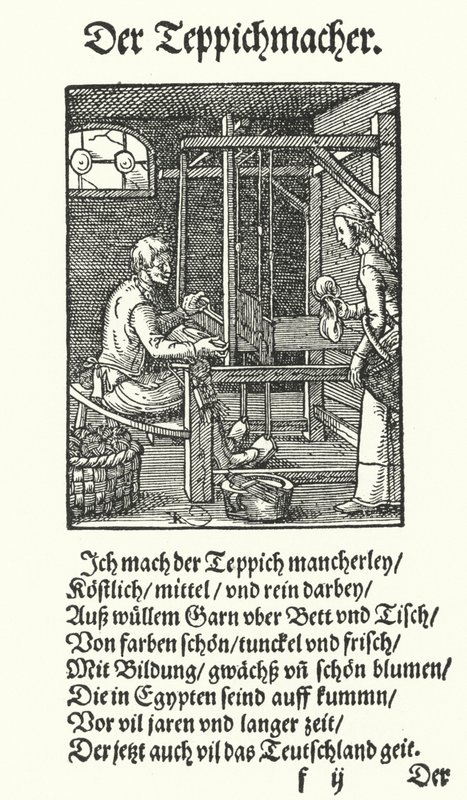 A Tapestry Weaver (gravura) de Jost (after) Amman