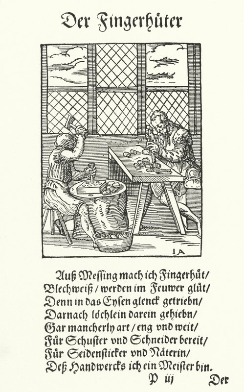 The Thimble Maker (gravura) de Jost (after) Amman