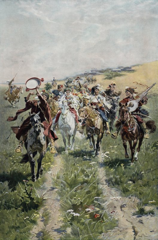 Procissão nupcial Cossack ucraniano de Jozef Brandt