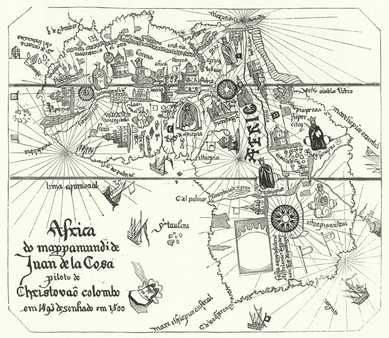 África, do mapa do mundo de Juan de la Cosa de 1500 (gravura) de Juan de la (after) Cosa