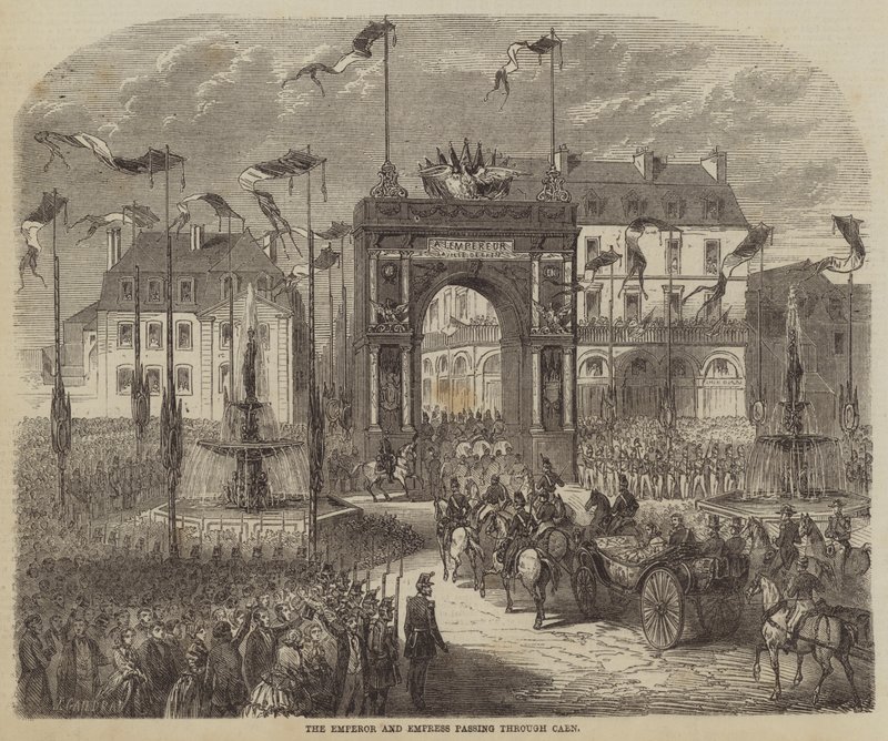 O Imperador e Imperatriz passando por Caen de Jules Gaildrau