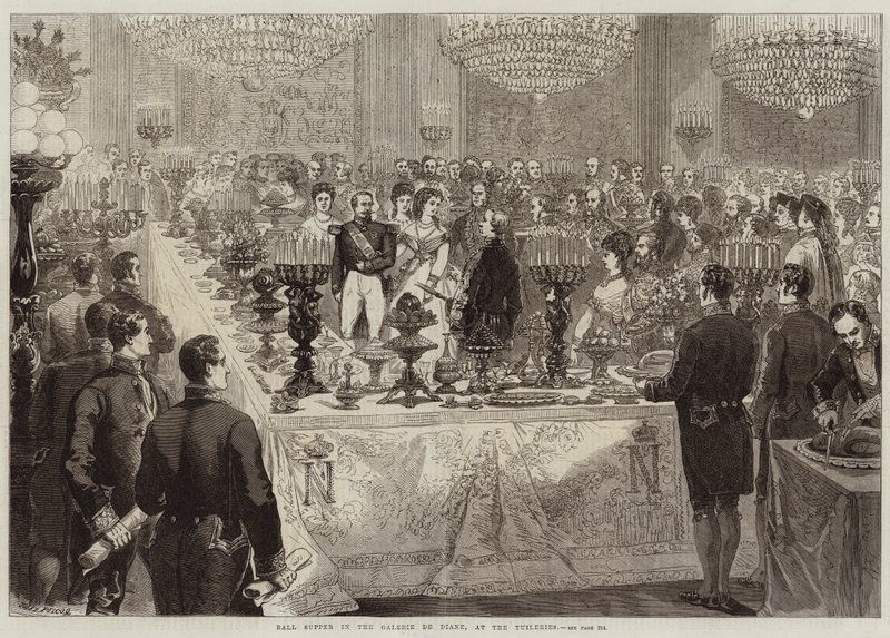 Ceia de Bailes na Galerie de Diane, nas Tulherias de Jules Pelcoq
