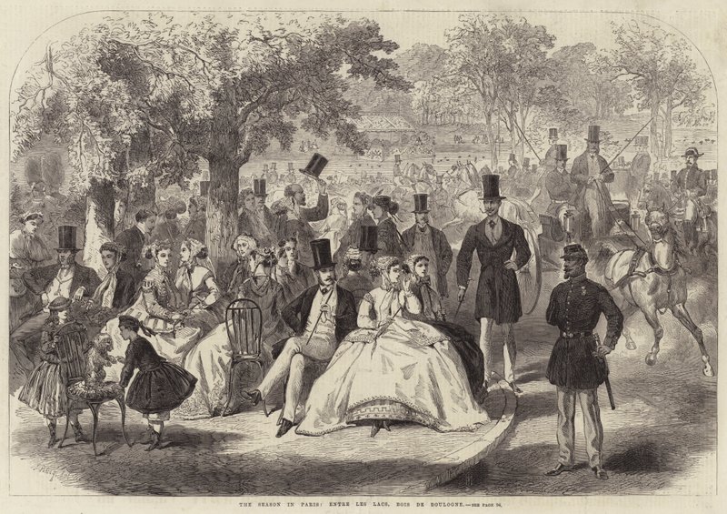A temporada em Paris, entre os lagos, Bois de Boulogne de Jules Pelcoq