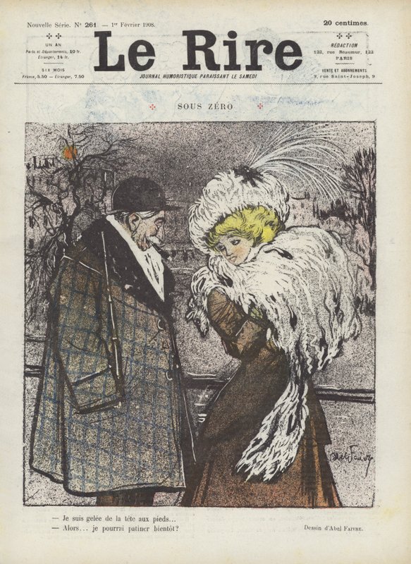 Abaixo de zero. Ilustração para Le Rire de Jules Abel Faivre