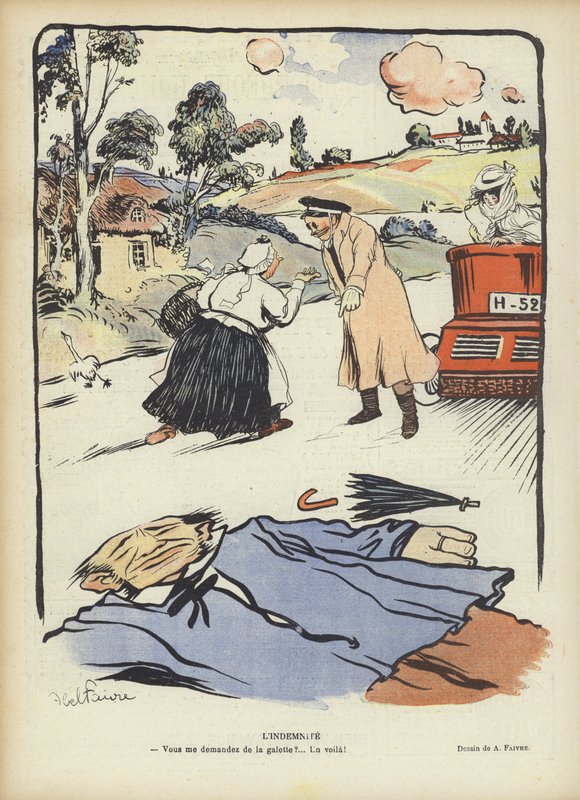 Compensação. Ilustração para o riso de Jules Abel Faivre