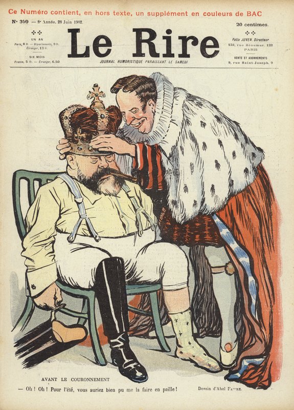 Coroação do rei Edward VII, ilustração para Le Rire de Jules Abel Faivre