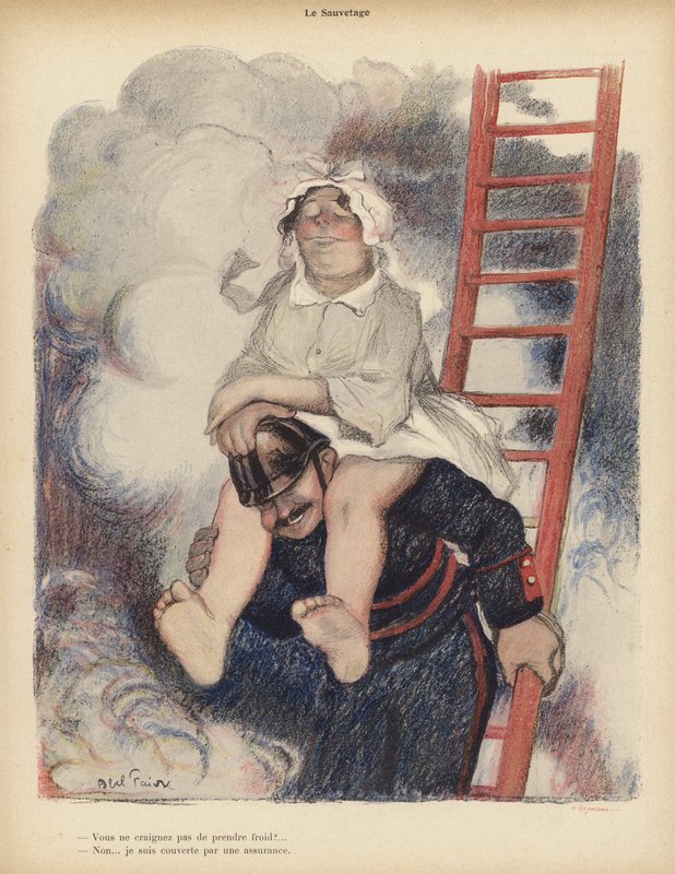 O Resgate (cor litho) de Jules Abel Faivre
