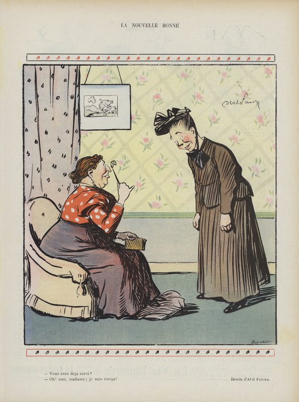 A nova criada. Ilustração para Le Rire de Jules Abel Faivre