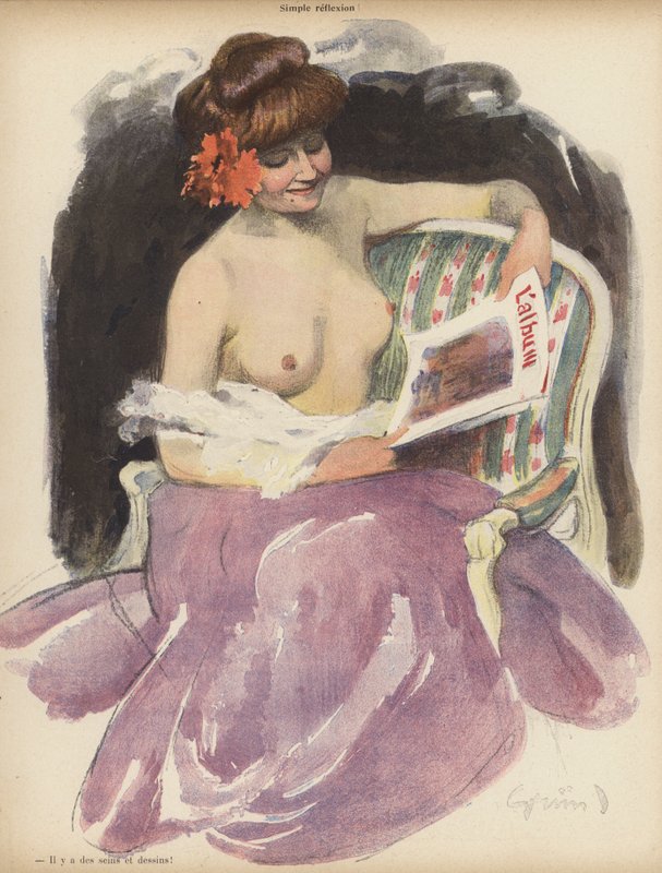 Reflexão simples (cor litho) de Jules Alexandre Gruen or Grun