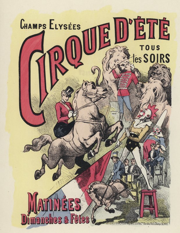 Cartaz de circo (cor litho) de Jules Arsene (after) Garnier