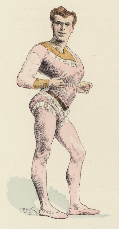 Homem forte de circo, com peito pronunciado (cor litho) de Jules Arsene (after) Garnier