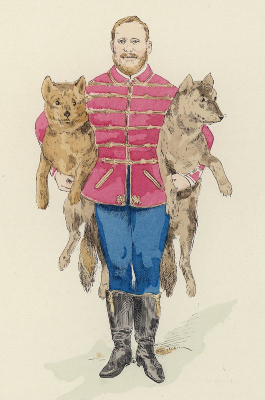 Treinador de cães (cor litho) de Jules Arsene (after) Garnier