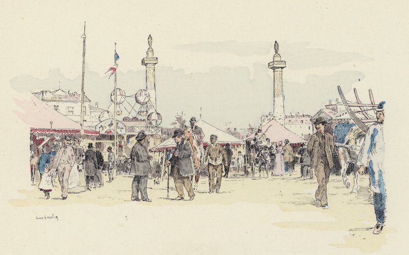 A Feira (cor litho) de Jules Arsene (after) Garnier