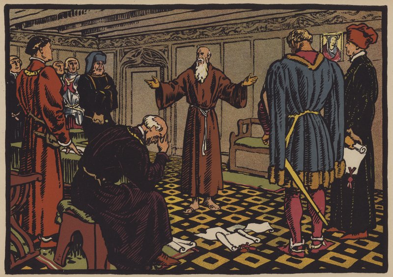 O eremita Niklaus von Flue e o Tratado de Stans, 1481 de Jules Courvoisier