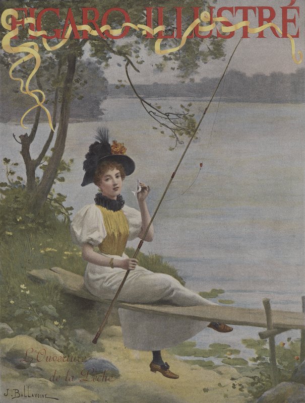 LOuverture de la Peche (a abertura da estação de Angling). Capa do Le Figaro Illustre, julho de 1896 de Jules Frederic Ballavoine